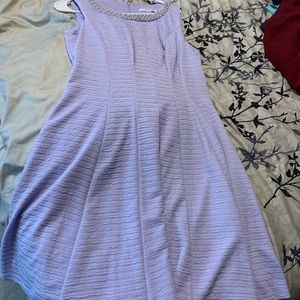 Gorgeous Lavender Pearl Lined Neck Dress
